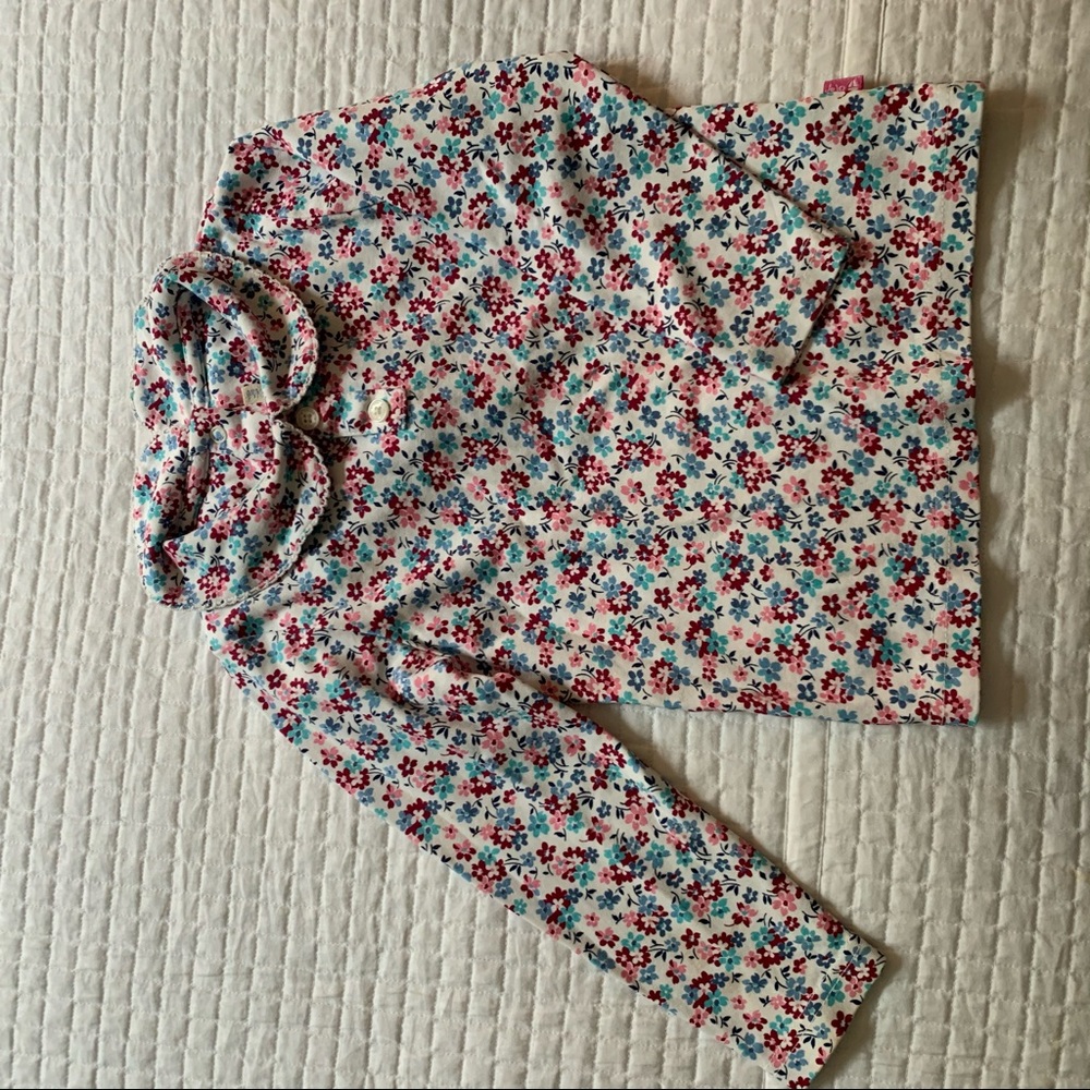 Jojo Maman Bebe Peter Pan Collar Flower Shirt